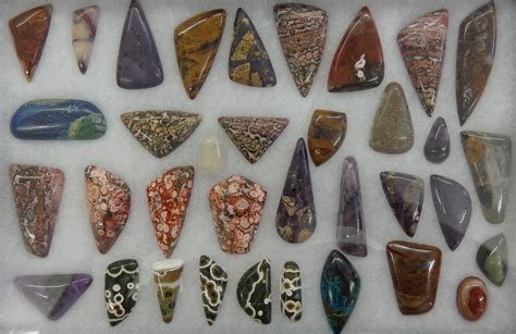 Assorted stone cabochons.