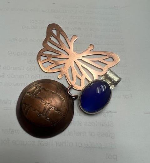 Lily Johnson's metalsmithing projects.